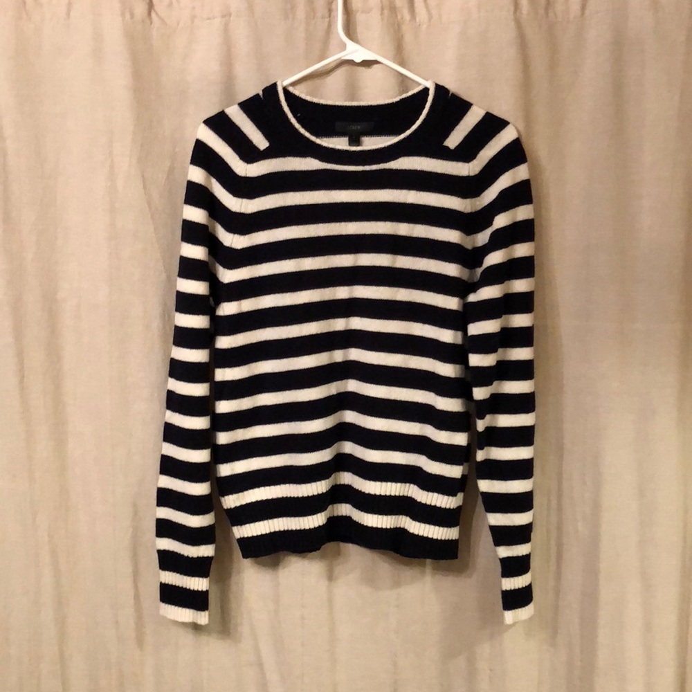Navy and white stripped J Crew Sweater
